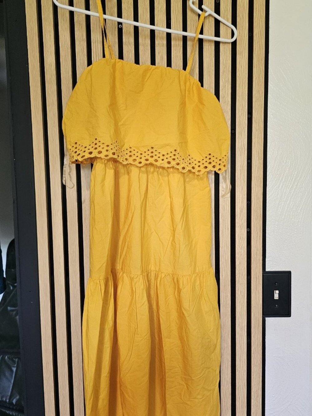 Time and Tru Yellow Eyelet Sundress XS